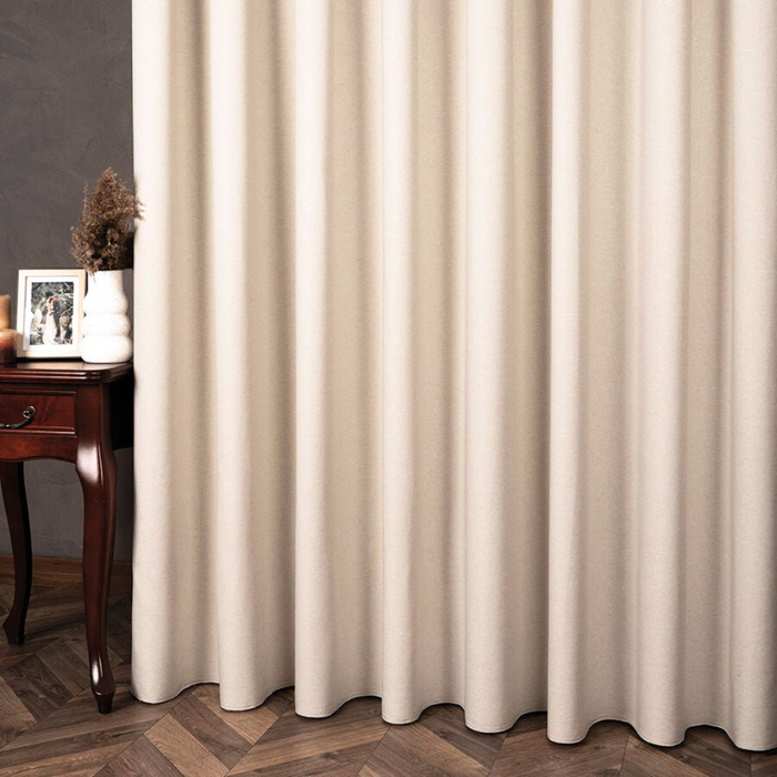 CYRUS - Lichtdempend Wave-Gordijn, beige – wavegardin
