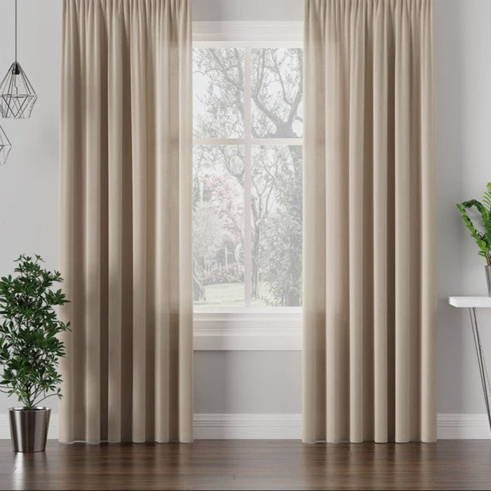 ARUBA - Lichtdempend Wave-Gordijn, licht beige – wavegardin