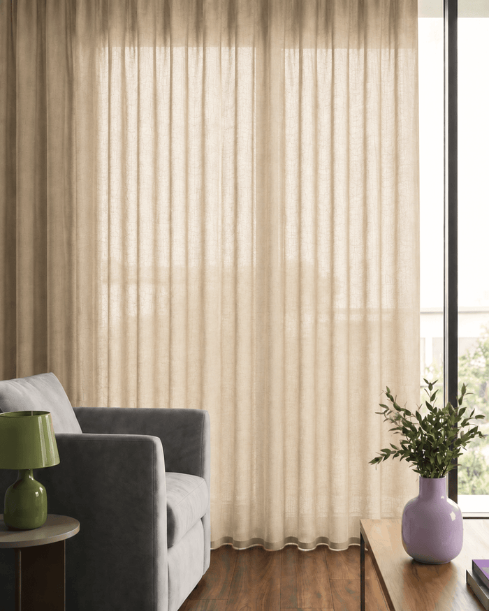 ARUBA - Lichtdempend Wave-Gordijn, licht beige – wavegardin