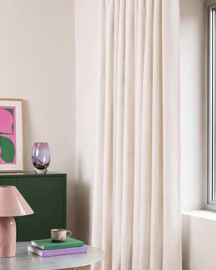 CYRUS - Lichtdempend Wave-Gordijn, beige – wavegardin