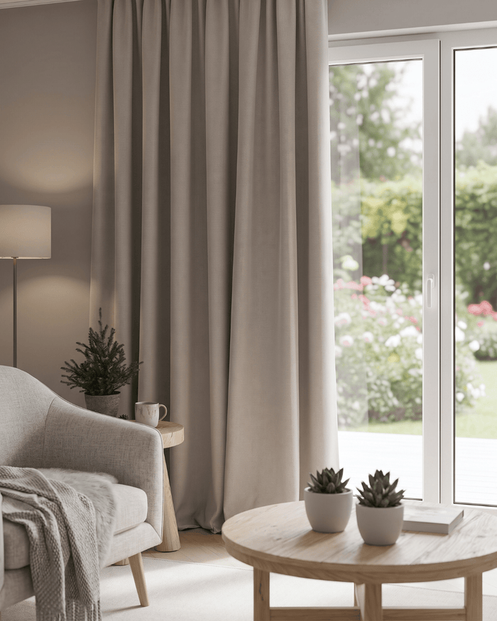NOVA - Verduisterend Wave-Gordijn, beige – wavegardin
