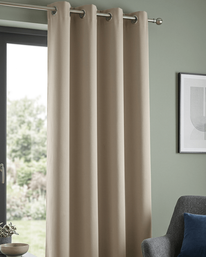 ODELIE - 2 stuks verduisteringsgordijn, Latte Beige – mørklægningsgardin