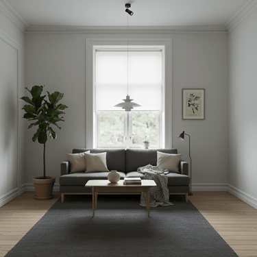 Rullegardin uden boring, Lysdæmpende (Hvid) - EasyGardin